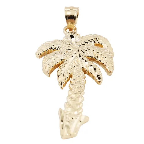 14K Yellow Gold Palm Tree Pendant (Chain sold separately)