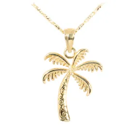 14K Yellow Gold Palm Tree Pendant (S/M) (Chain Sold Separately)