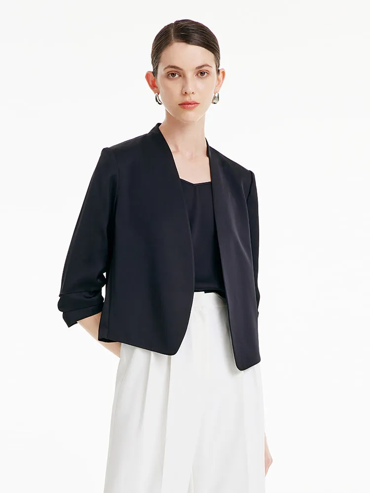 22 Momme Silk Cropped Women Blazer