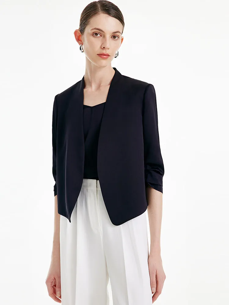 22 Momme Silk Cropped Women Blazer