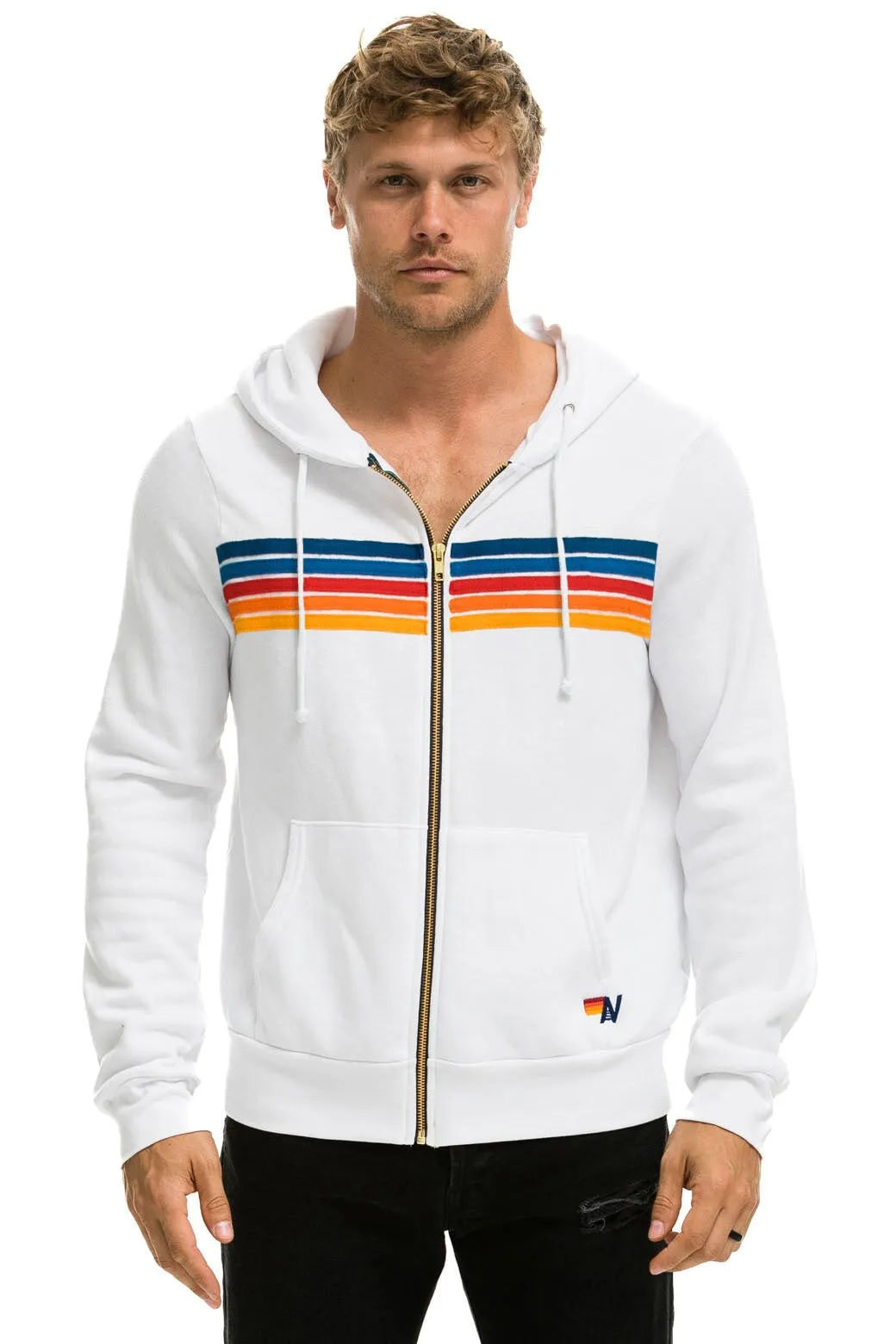 5 STRIPE HOODIE - WHITE 2