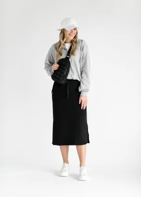 Abbie Mesh Detail Knit Midi Skirt - FINAL SALE