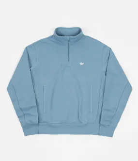 Adidas H Shmoo 1/4 Zip Sweatshirt - Hazy Blue / White