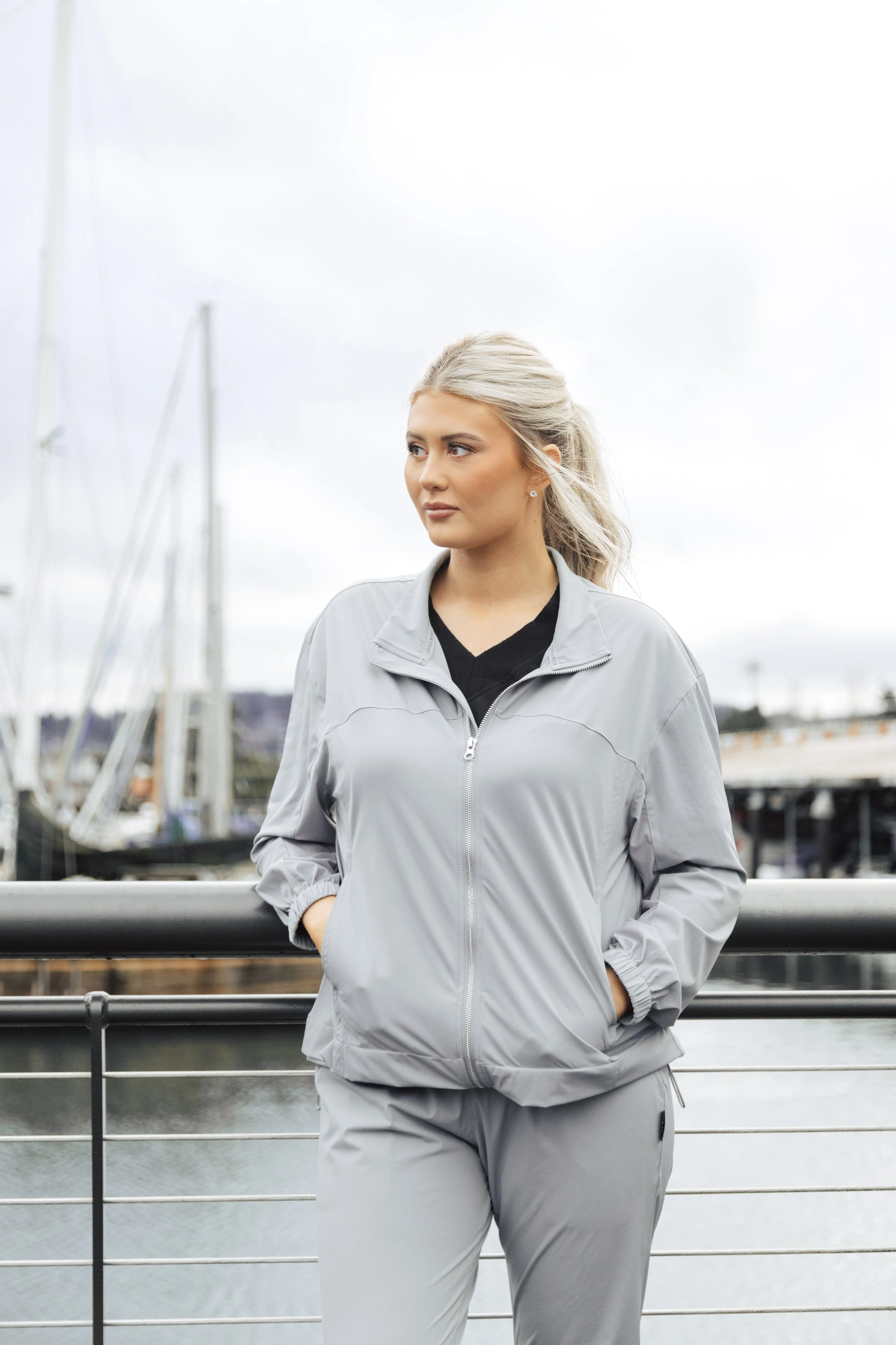 Adult Athletic Bomber Jacket - Storm