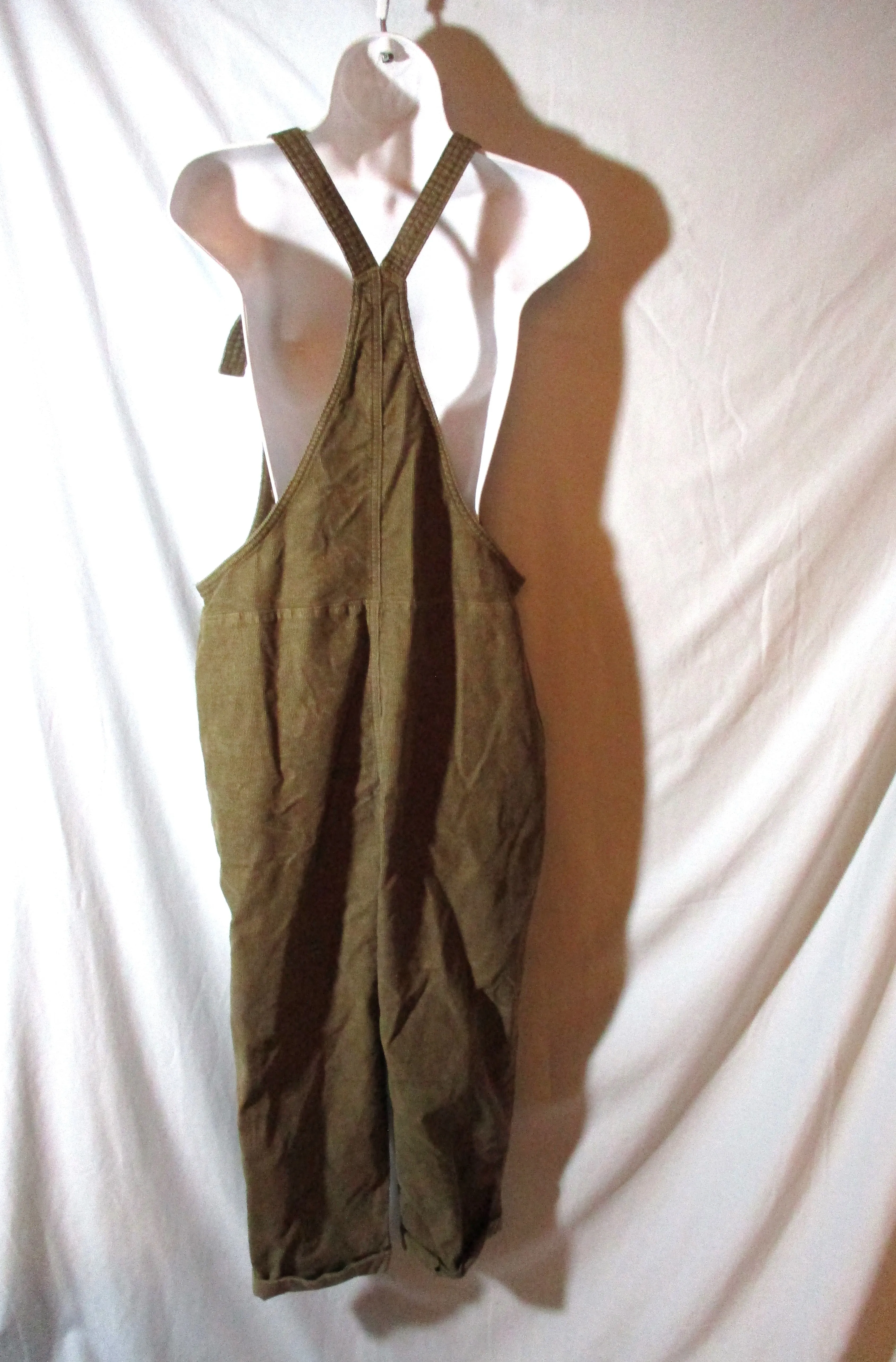 AERIE Corduroy Bib Jumpsuit Overalls Pockets Boho S/P Brown