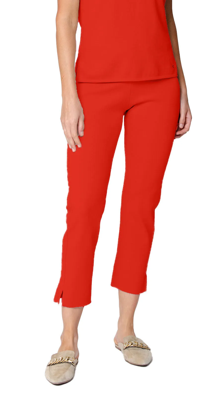 Alice Milano-Knit Slim Leg Pants; Bright Orange