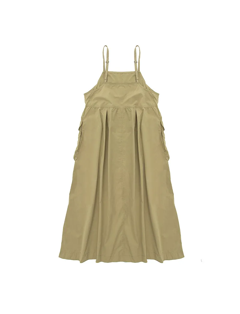 And Wander Womens Oversized Cargo Dress Light Beige