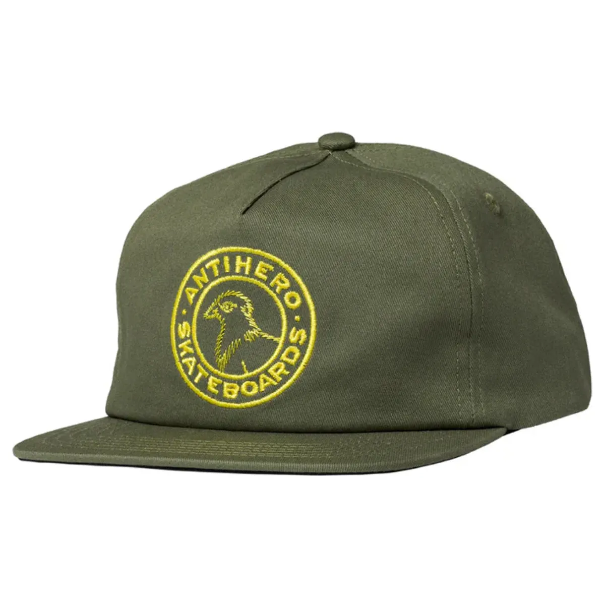 Anti Hero - Basic Pigeon Round Snapback Olive/Yellow