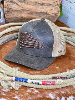 Ariat Oilskin Flag Ball Cap Youth