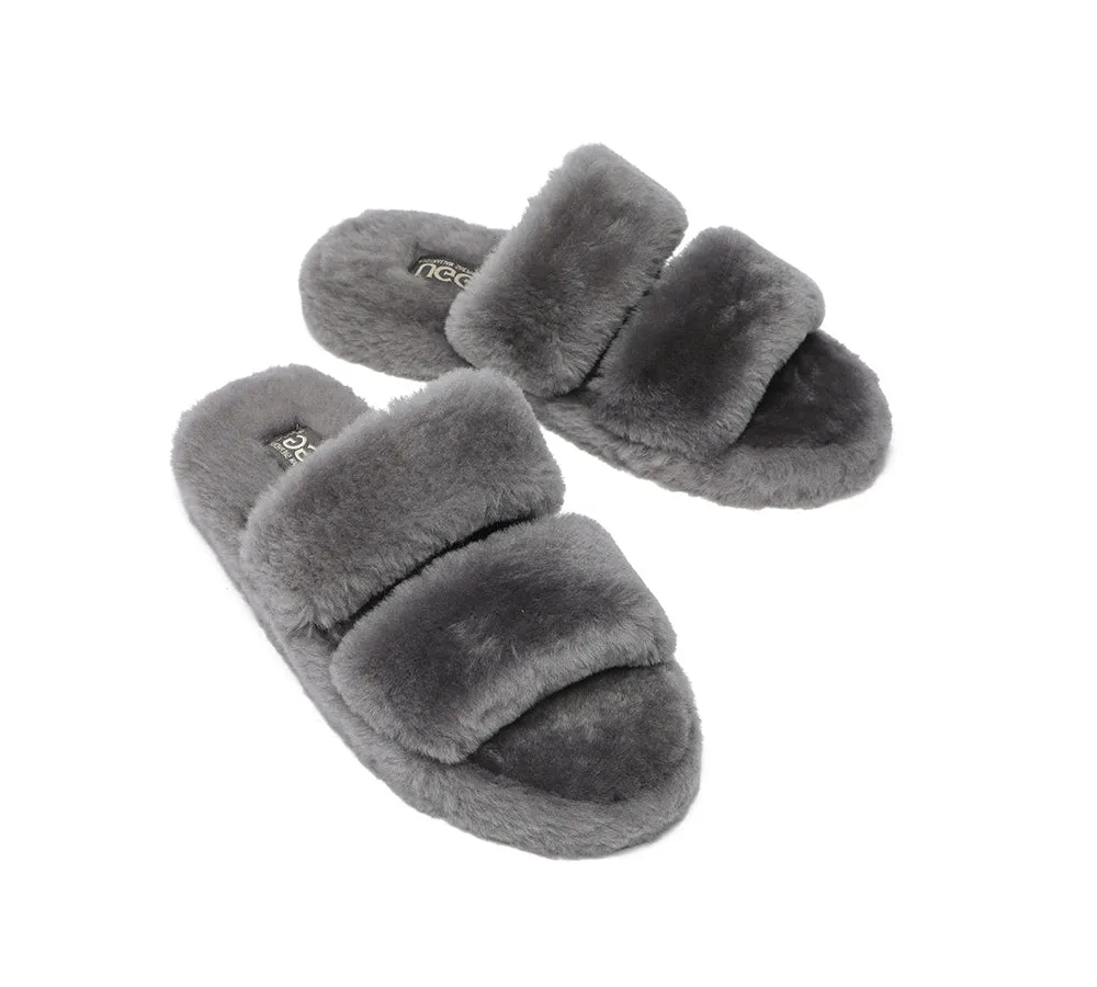 AUSTRALIAN SHEPHERD® UGG Women Double Strap Fluffy Slides Jessica