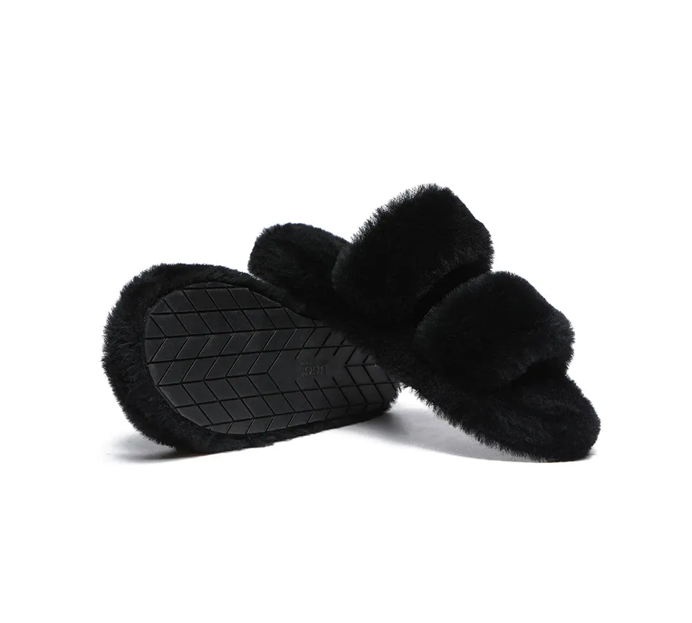 AUSTRALIAN SHEPHERD® UGG Women Double Strap Fluffy Slides Jessica