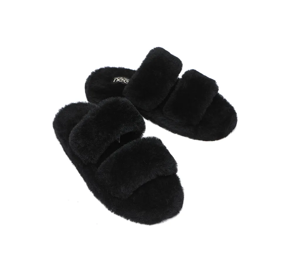 AUSTRALIAN SHEPHERD® UGG Women Double Strap Fluffy Slides Jessica