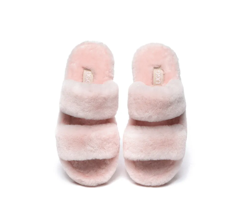 AUSTRALIAN SHEPHERD® UGG Women Double Strap Fluffy Slides Jessica