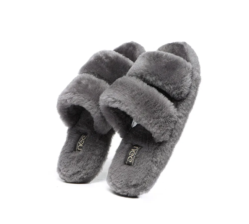 AUSTRALIAN SHEPHERD® UGG Women Double Strap Fluffy Slides Jessica