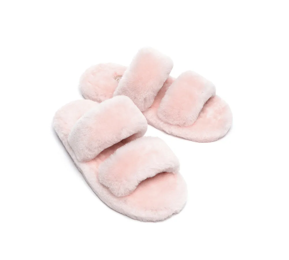 AUSTRALIAN SHEPHERD® UGG Women Double Strap Fluffy Slides Jessica