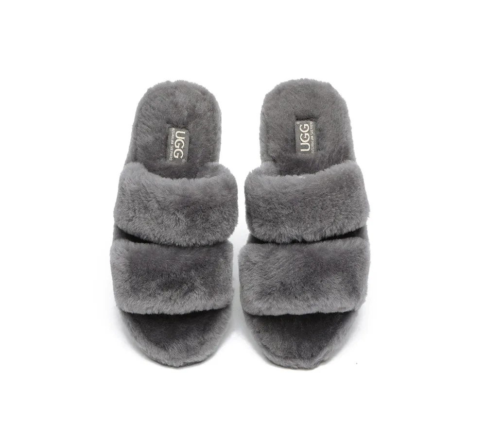 AUSTRALIAN SHEPHERD® UGG Women Double Strap Fluffy Slides Jessica