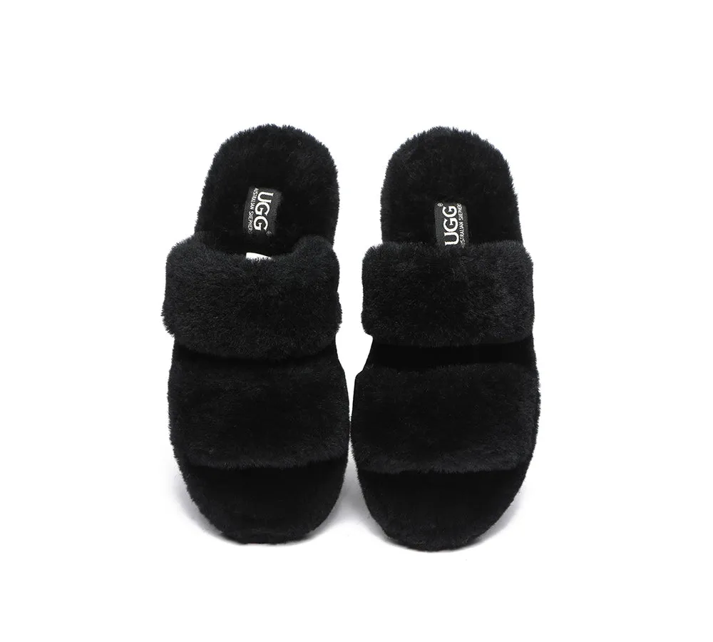 AUSTRALIAN SHEPHERD® UGG Women Double Strap Fluffy Slides Jessica