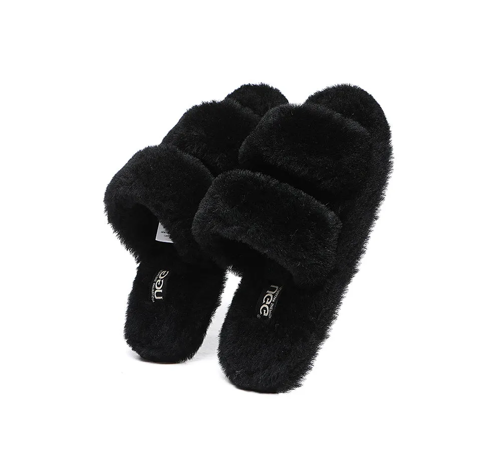 AUSTRALIAN SHEPHERD® UGG Women Double Strap Fluffy Slides Jessica