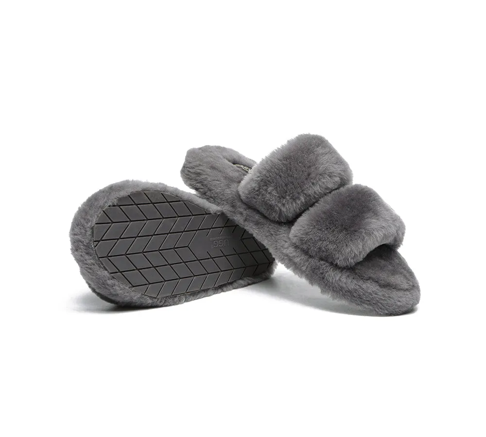 AUSTRALIAN SHEPHERD® UGG Women Double Strap Fluffy Slides Jessica