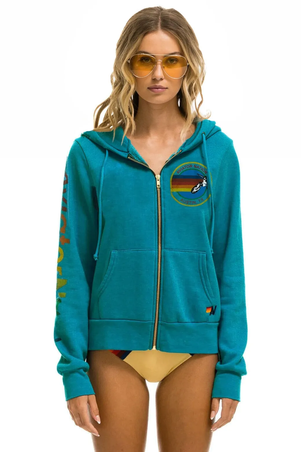 AVIATOR NATION AUSTIN HOODIE - TEAL