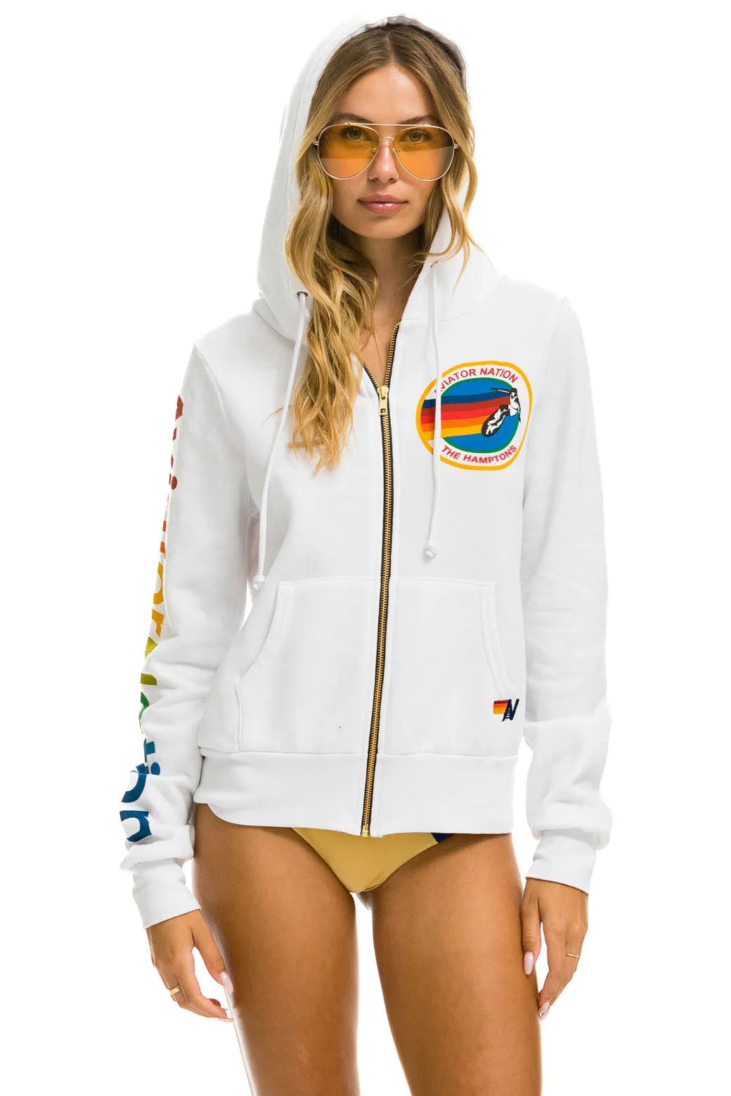 AVIATOR NATION HAMPTONS HOODIE - WHITE