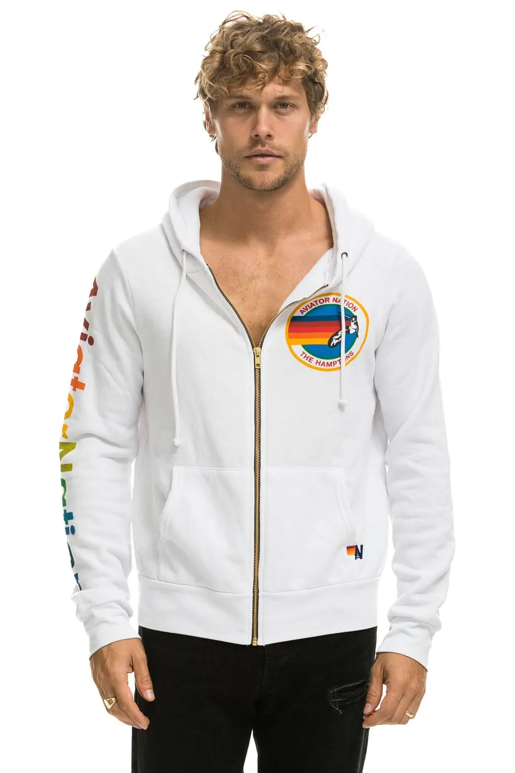 AVIATOR NATION HAMPTONS HOODIE - WHITE