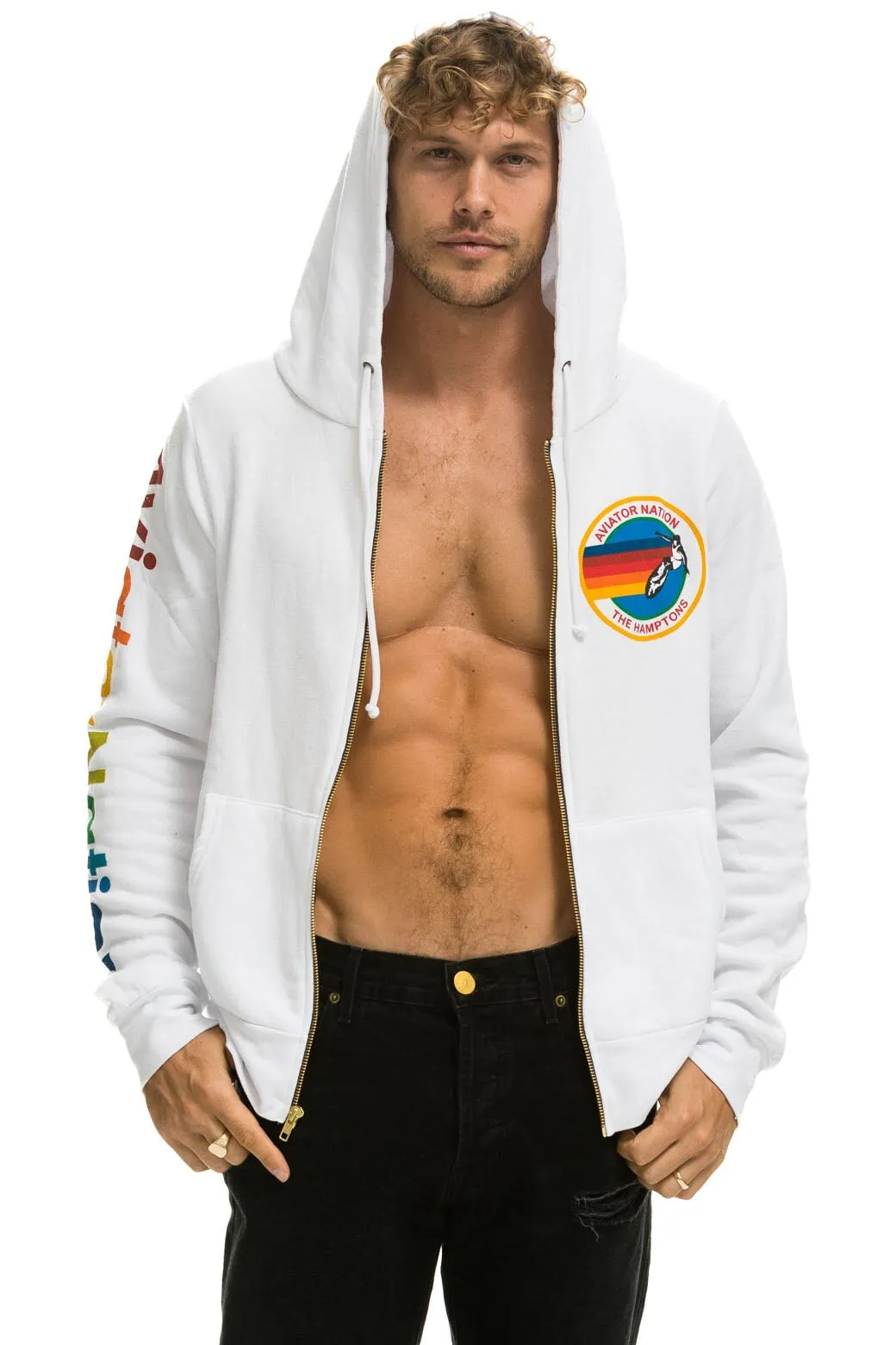 AVIATOR NATION HAMPTONS HOODIE - WHITE