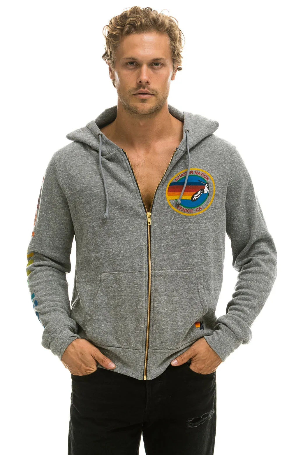 AVIATOR NATION HOODIE - HEATHER GREY