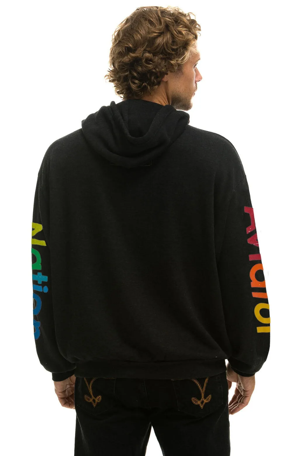 AVIATOR NATION NEW YORK CITY RELAXED PULLOVER HOODIE - BLACK