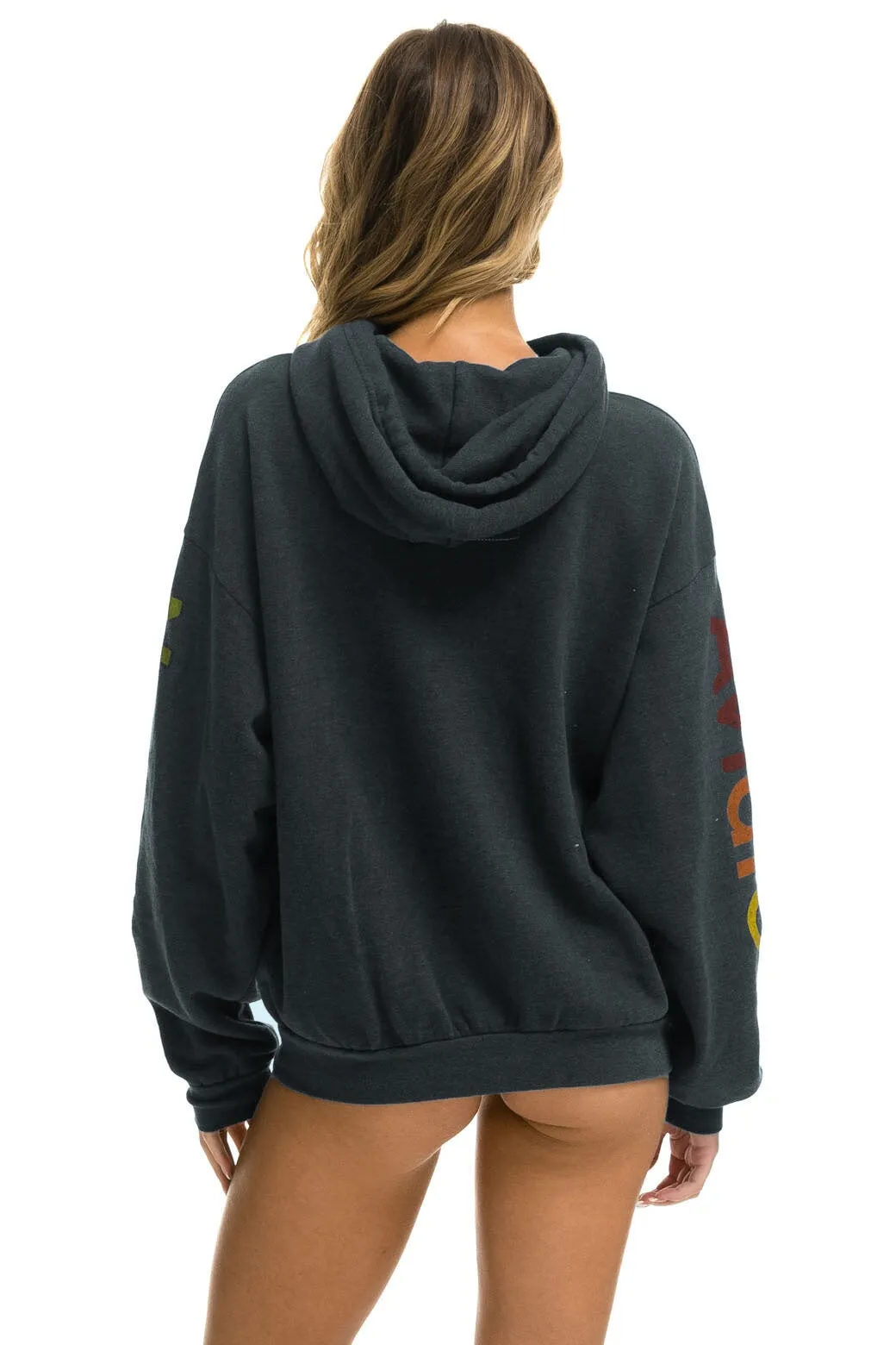 AVIATOR NATION NORTH SHORE RELAXED PULLOVER HOODIE - CHARCOAL