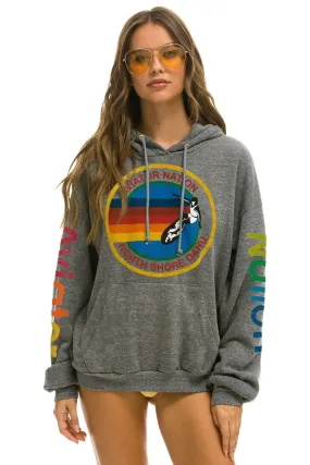 AVIATOR NATION NORTH SHORE RELAXED PULLOVER HOODIE - HEATHER GREY