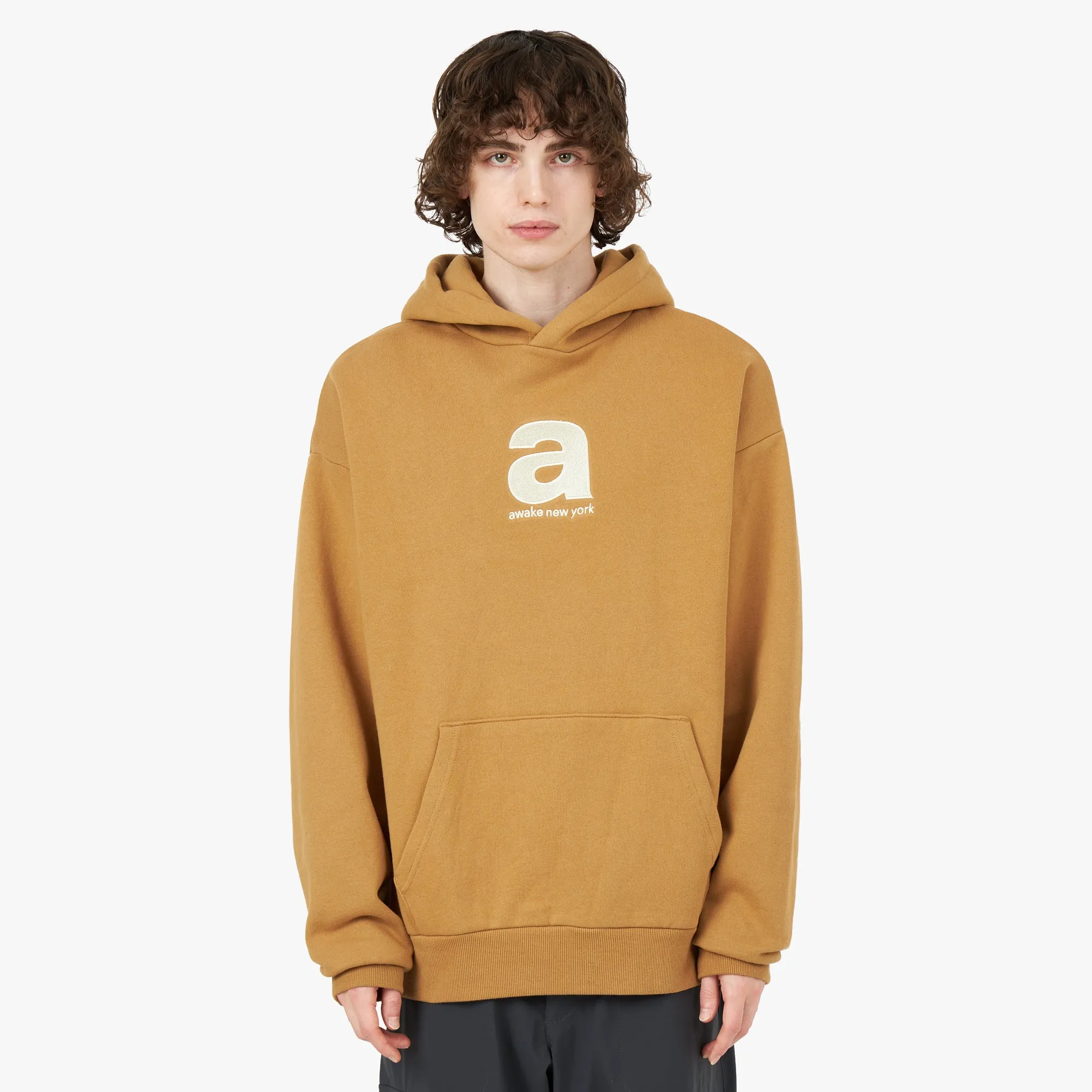 Awake NY Bold A Pullover Hoodie / Beige