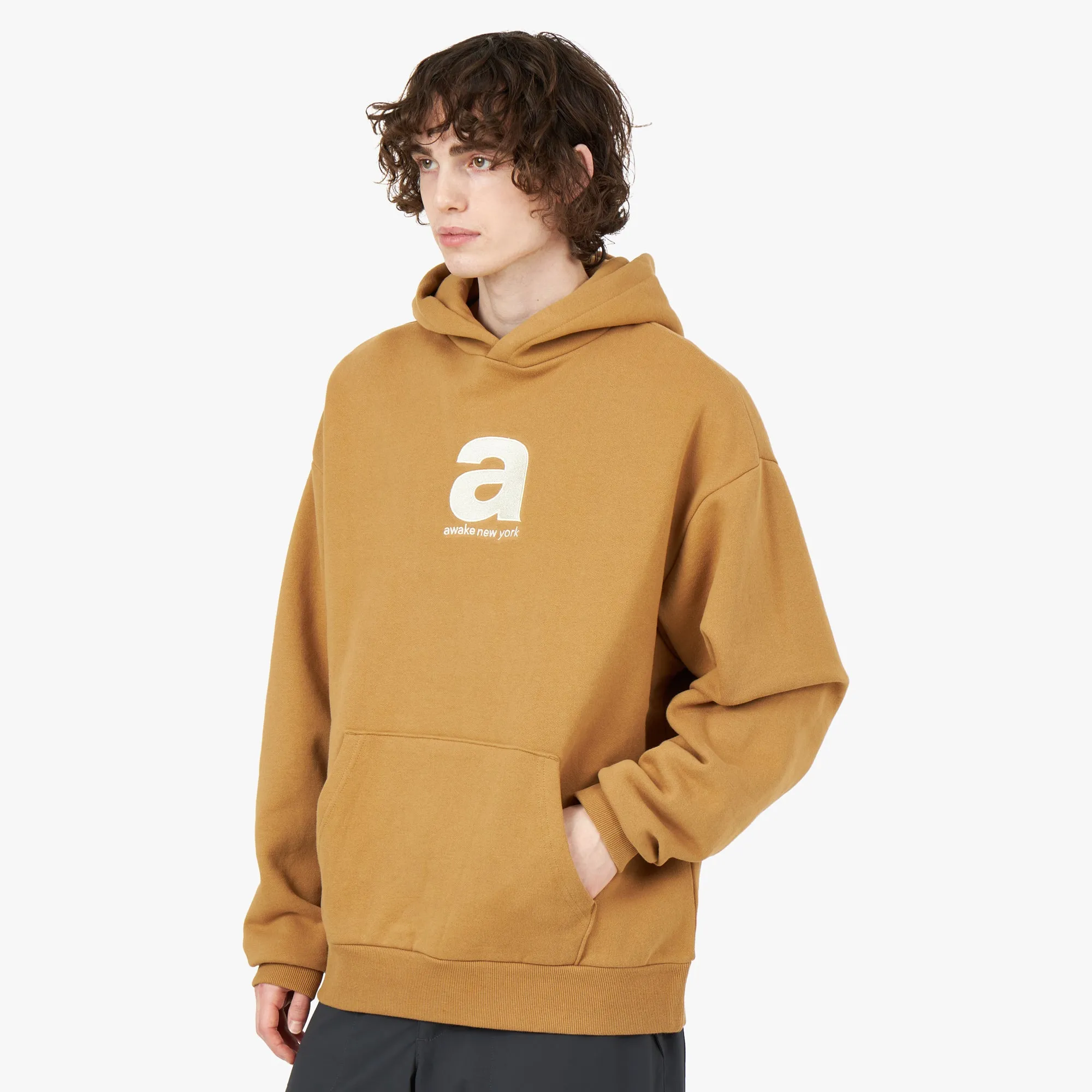 Awake NY Bold A Pullover Hoodie / Beige