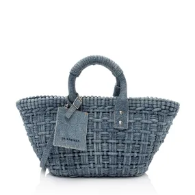 Balenciaga Denim Bistro Panier XS Tote (SHF-73HneA)