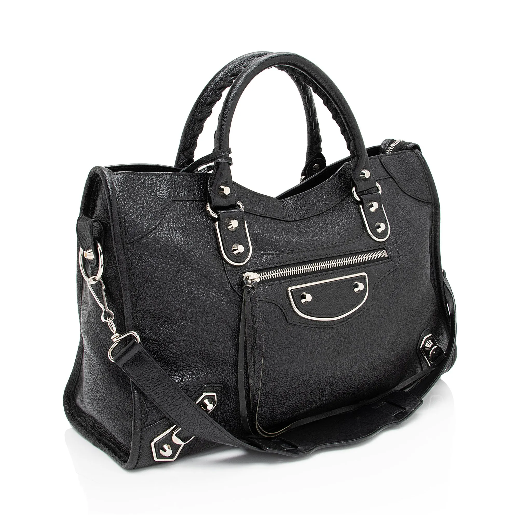 Balenciaga Metallic Agneau Edge City Satchel (SHF-gbJy0h)