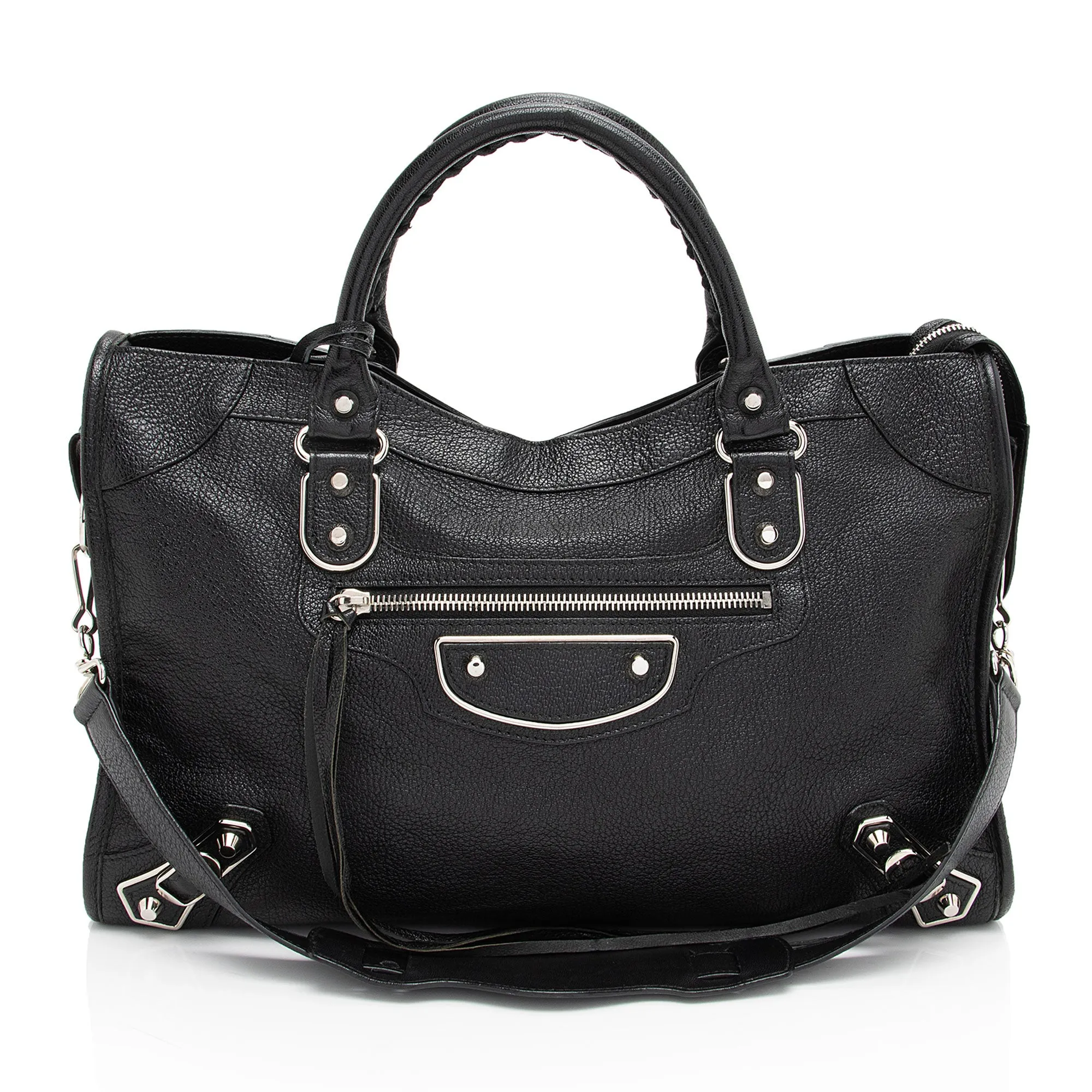 Balenciaga Metallic Agneau Edge City Satchel (SHF-gbJy0h)