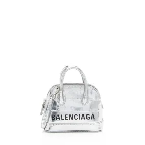 Balenciaga Metallic Croc Embossed Ville Mini Top Handle (SHF-Ayu5RO)