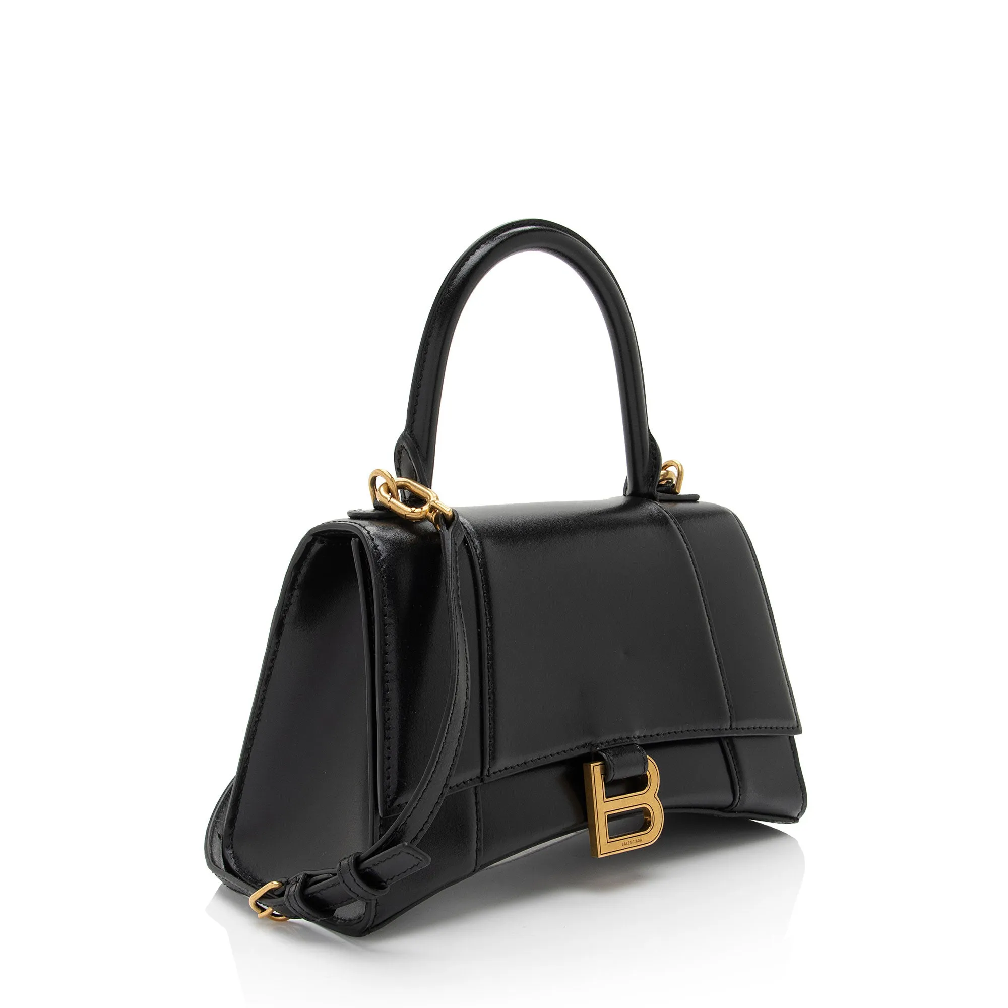 Balenciaga Shiny Calfskin Hourglass Small Top Handle (SHF-9h44a6)