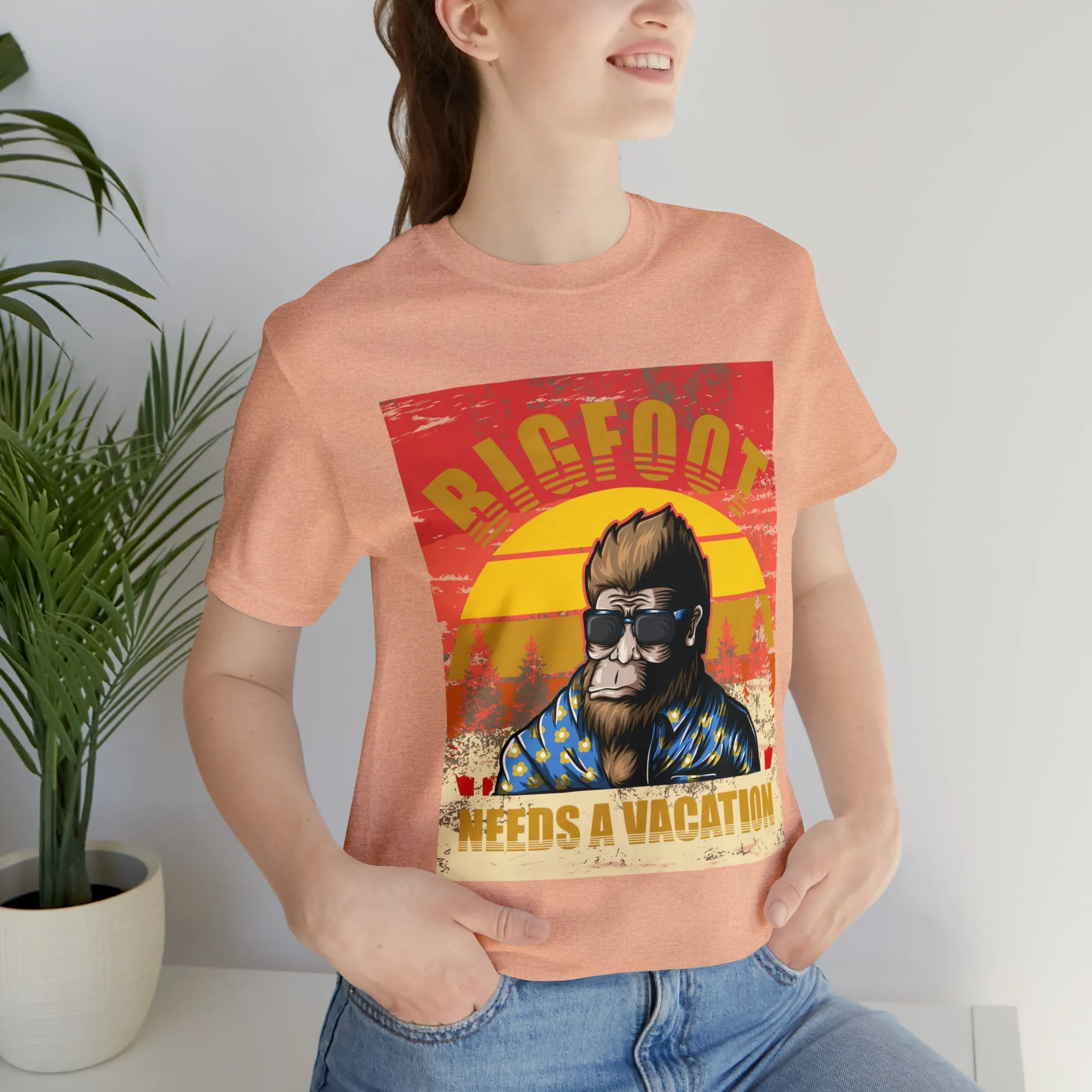 Bigfoot needs vacation Unisex Jersey Short Sleeve Tee