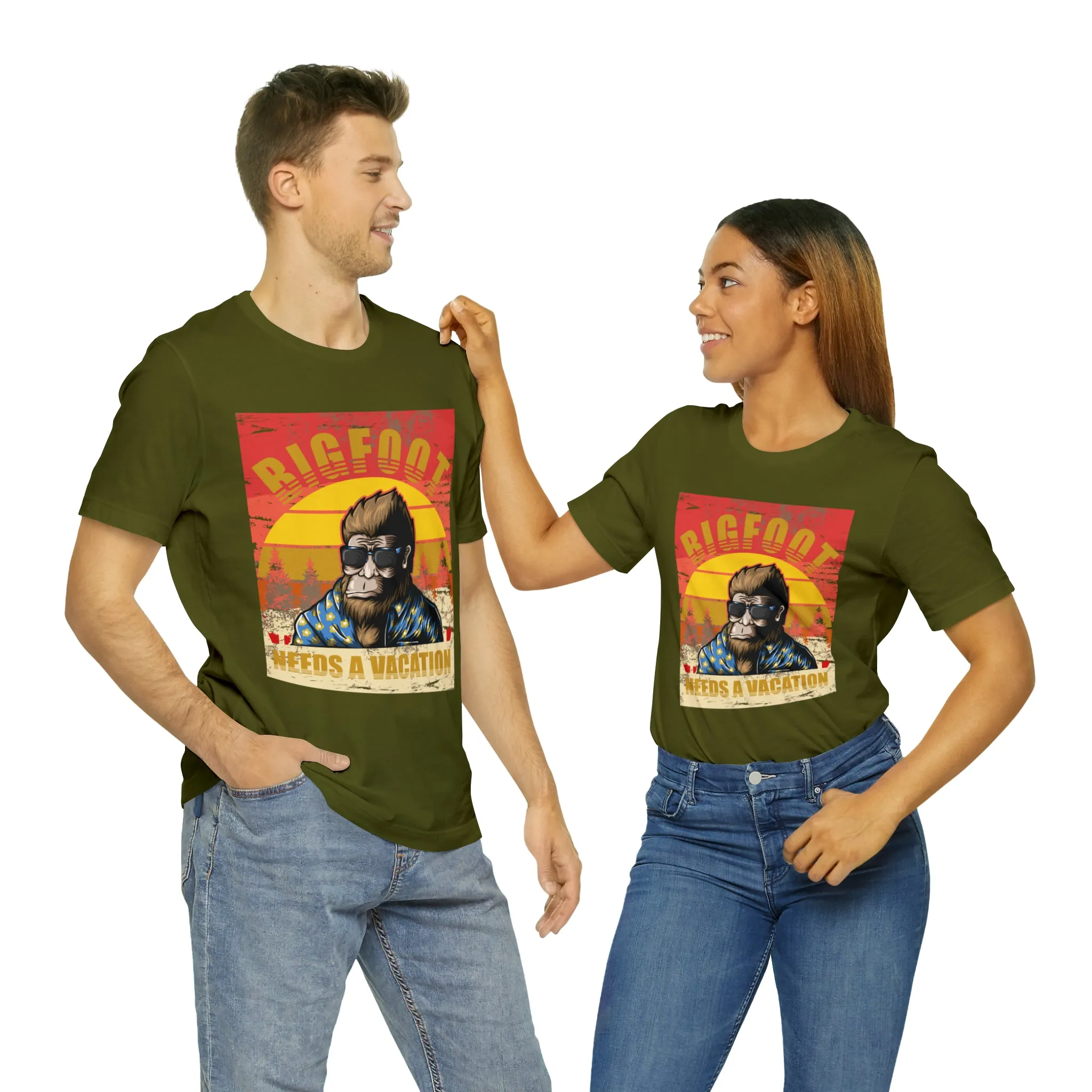 Bigfoot needs vacation Unisex Jersey Short Sleeve Tee