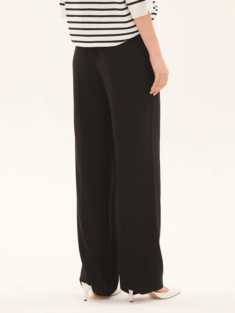 Black Acetate Wide Leg Pants