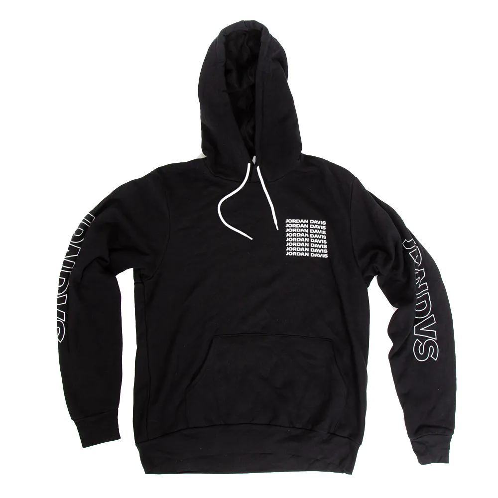 Black Stacked Name Hoodie