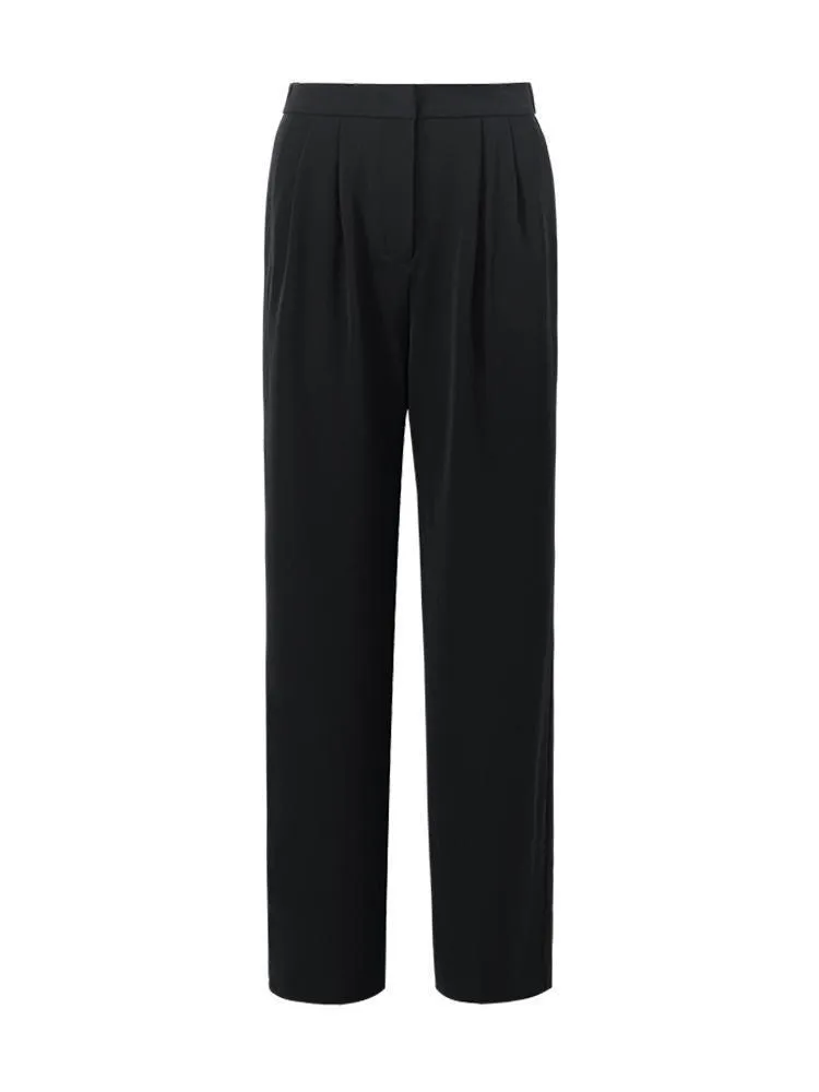 Black Straight Full Length Pants