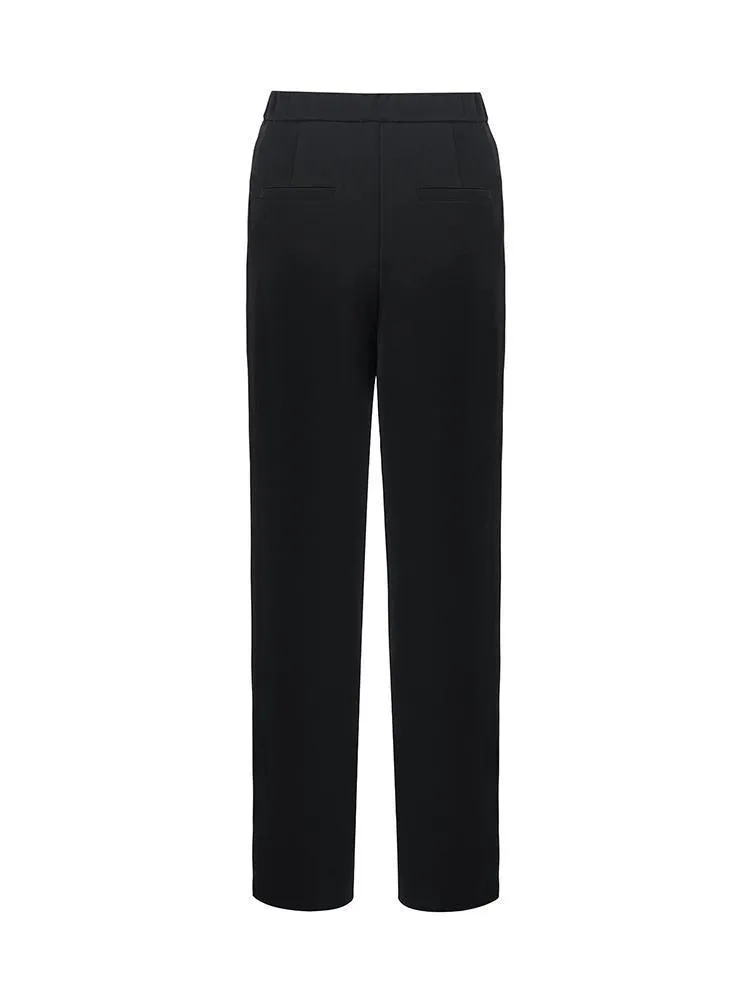 Black Straight Full Length Pants