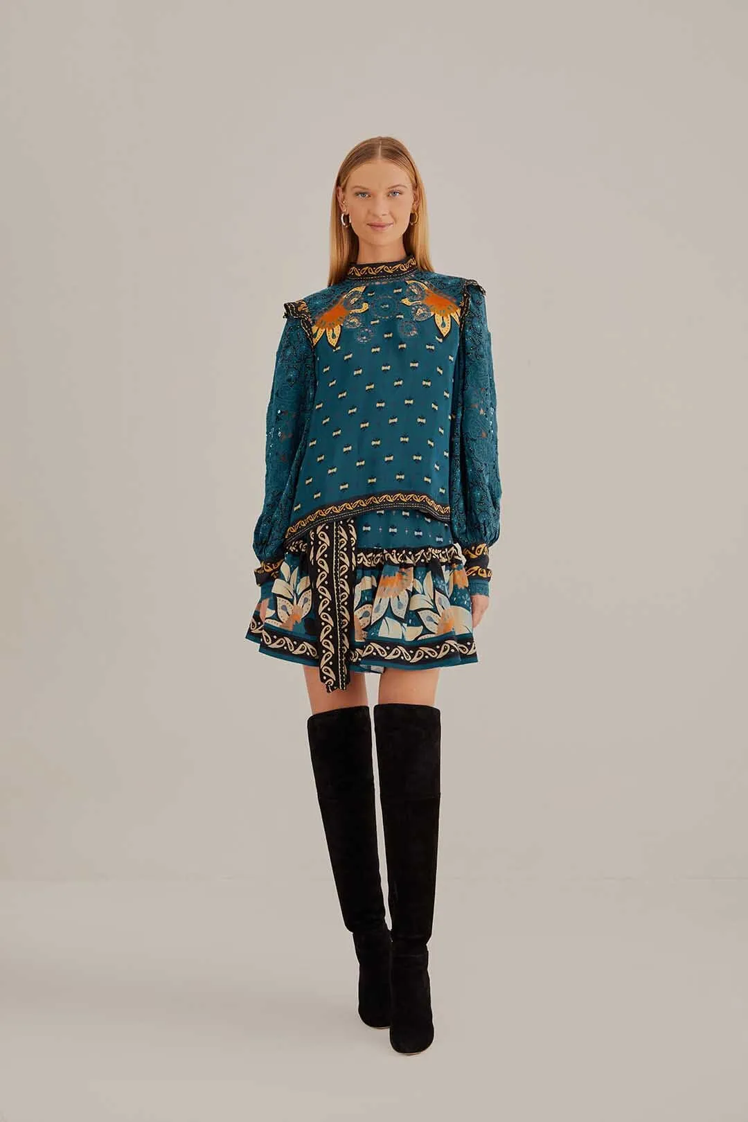 Blue Ainika Chill Long Sleeve Blouse