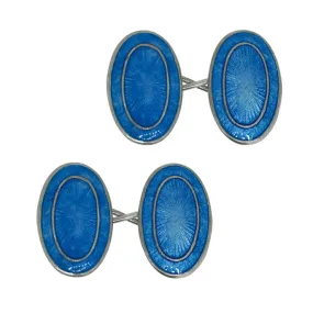 Blue Enamel Cuff Links