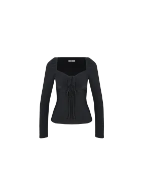 BOBBI TIE LONG SLEEVE BLACK