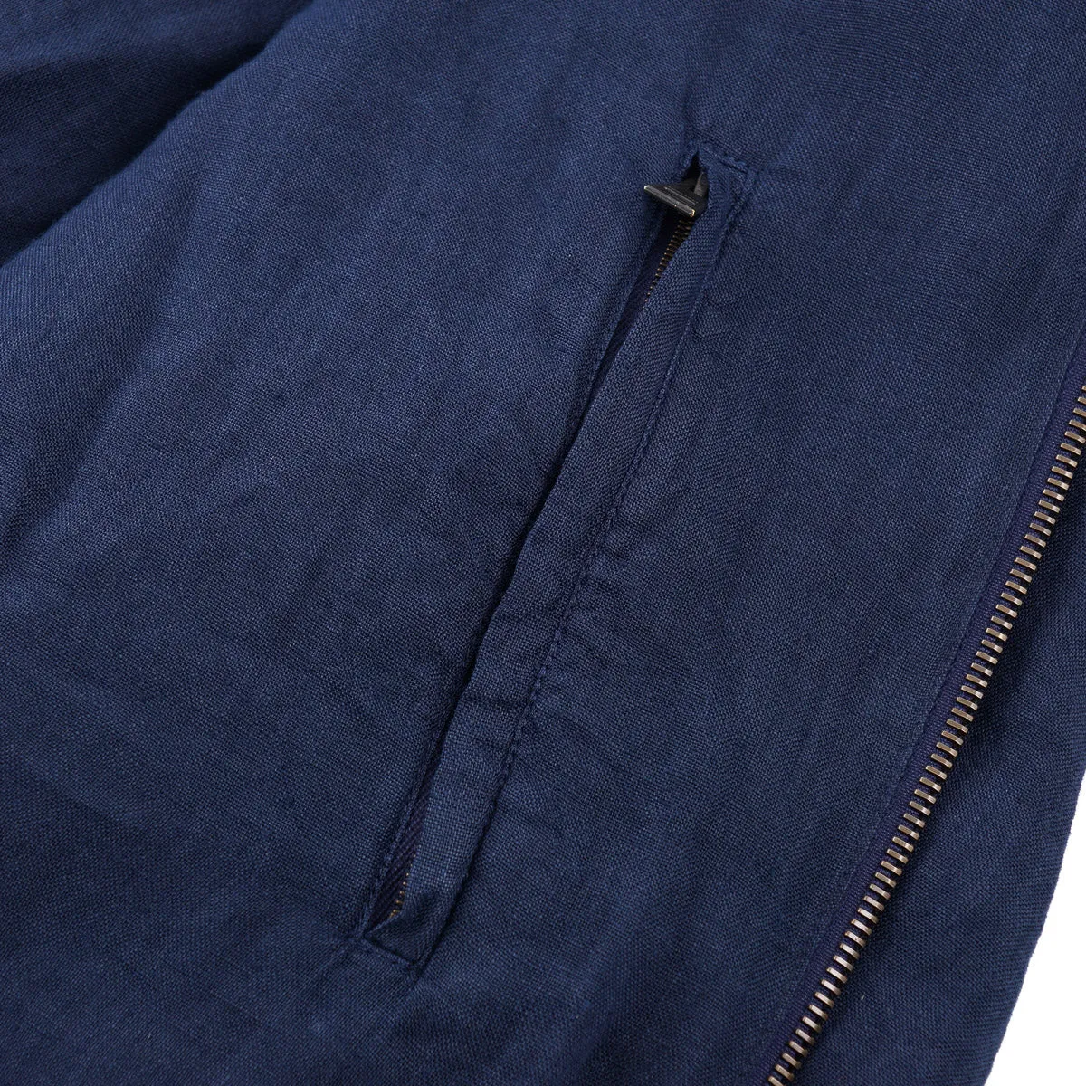 Boglioli Unlined Linen Bomber Jacket