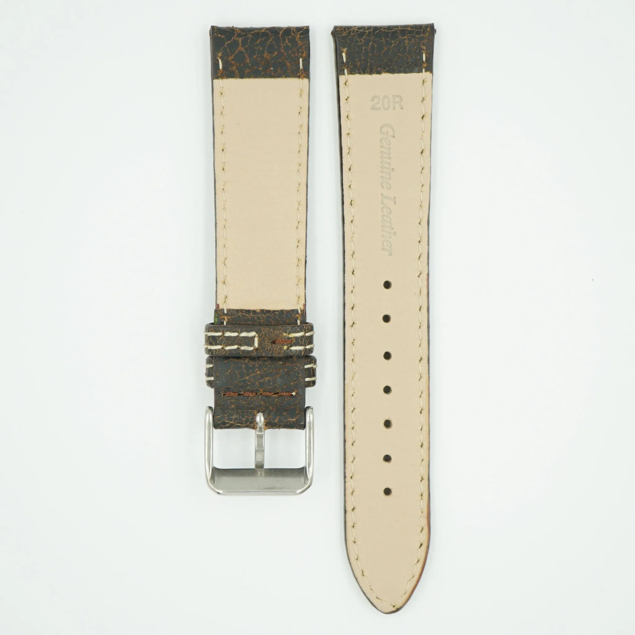 Bomber Brown Faded Leather Watch Band