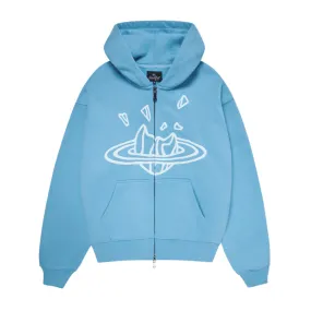 Broken Planet Zip-Up Hoodie Light Blue